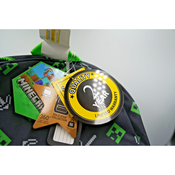 Minecraft Backpack & Pizza Lunch Bag Bundle w/ Supplies, USB, Pop Toy - Picture 2 of 15